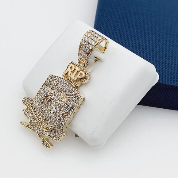 14K Gold Plated Cubic Zircon Pendant, INUS1BR263 - Picture 4 of 9